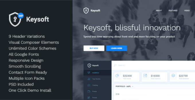 KeySoft - WordPress Software Landing Page