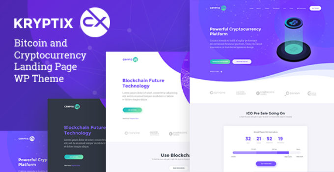 Kryptix - Bitcoin & Cryptocurrency Landing Page Theme