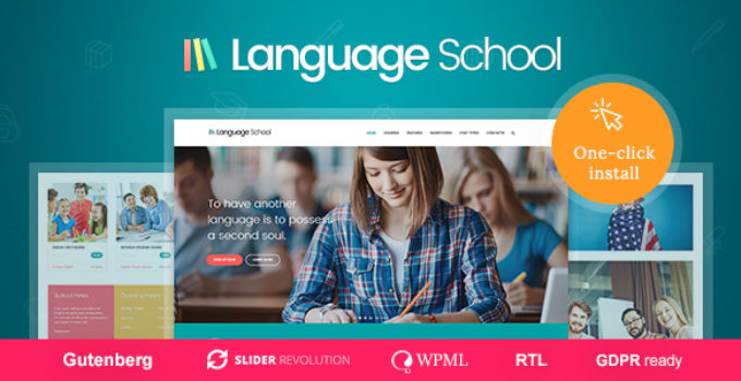 Language School - Courses & Learning Management System Education WordPress Theme