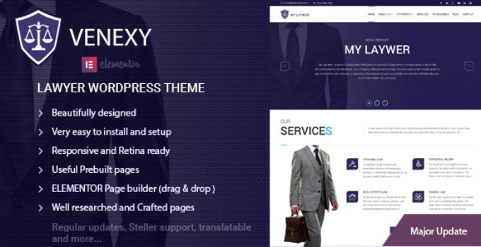 Lawyer Elementor WordPress Theme - Venexy
