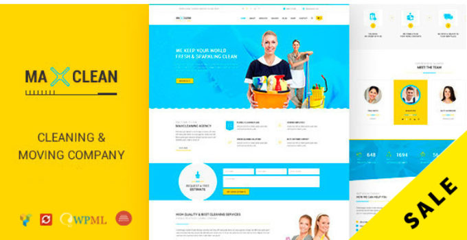 Max Cleaners & Movers - Cleaning Business Company WordPress Theme