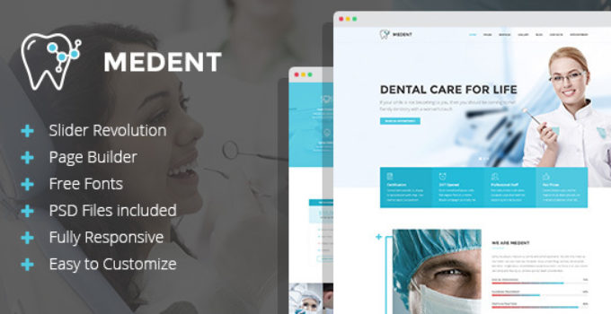 Medent - dental clinic WordPress theme