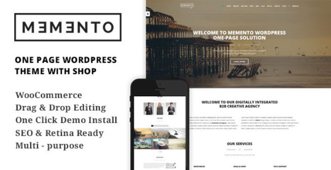 Memento - One Page and Multi Page WordPress Theme With WooCommerce - A Creative Shop Theme