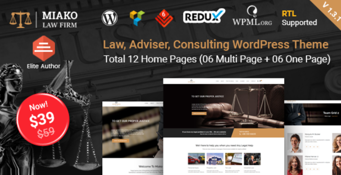 Miako - Lawyer & Law Firm WordPress Theme