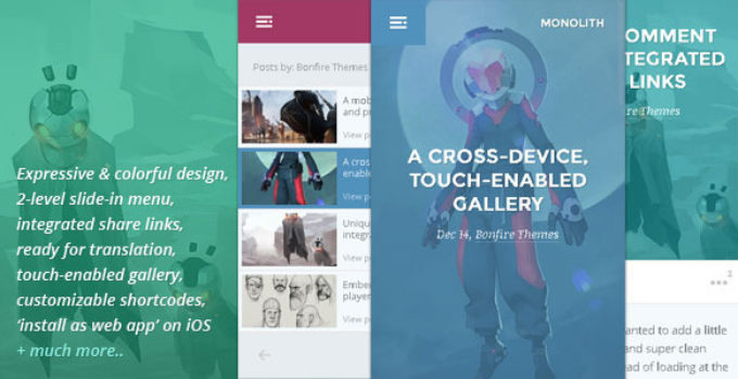 Monolith - WP theme for bloggers and professionals