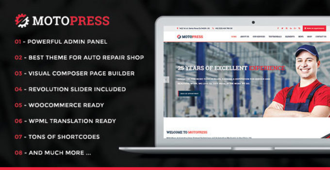 MotoPress - Auto Repair & Mechanic Shop WordPress Theme