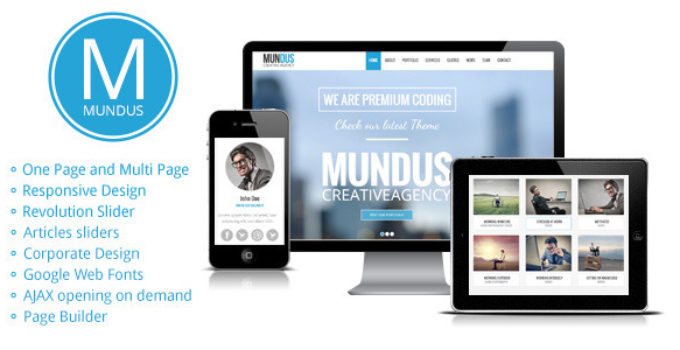 Mundus - A Business One Page WordPress Theme