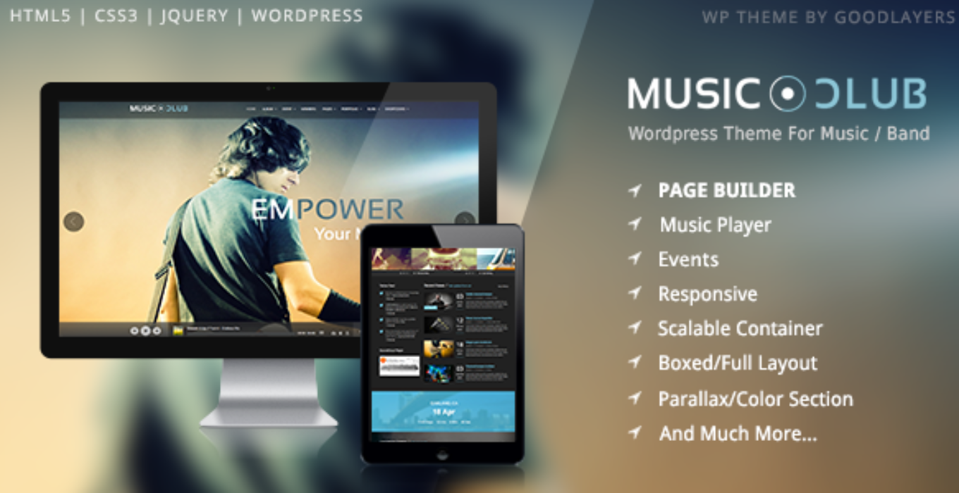 Сайты сделать музыку. WORDPRESS Theme Music Player. WORDPRESS Templates Music Player. Темы empowerwp. Goodlayers Core.