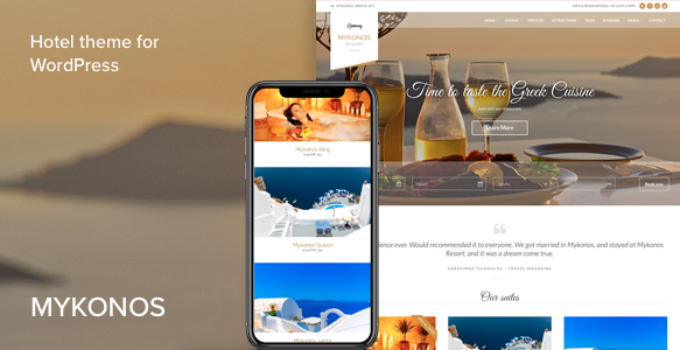 Mykonos Resort - Hotel Theme For WordPress