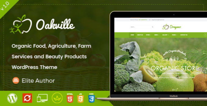 Oakville - Organic Food, Agriculture, Farm Services and Beauty Products WP Theme