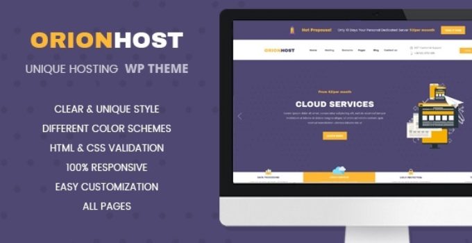 OrionHost - Web Hosting Domain Technology Responsive WP Theme