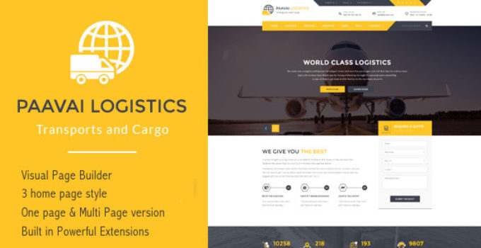 Paavai Logistics – Transport and Cargo WordPress Theme