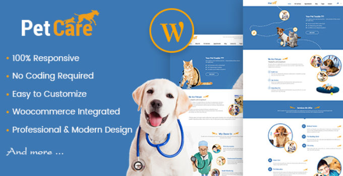 Petcare - Pet Shop and Pet Care WordPress Theme