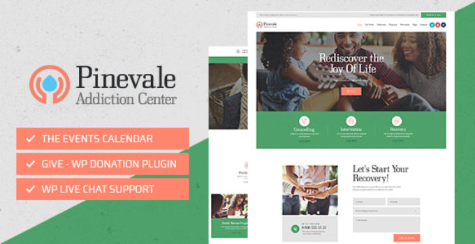 Pinevale | Addiction Recovery and Rehabilitation Center WordPress Theme