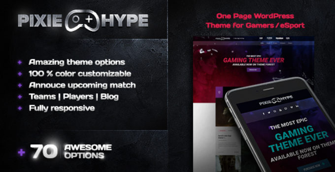 PixieHype | One page WordPress theme for Gamers/eSport