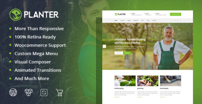 Planter - Landscaping Gardening & Lawn WordPress Theme