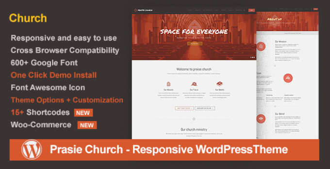 Praise Church - Responsive WordPress Theme
