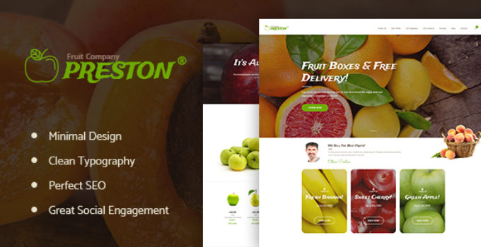 Preston | Fruit Company & Organic Farming WordPress Theme