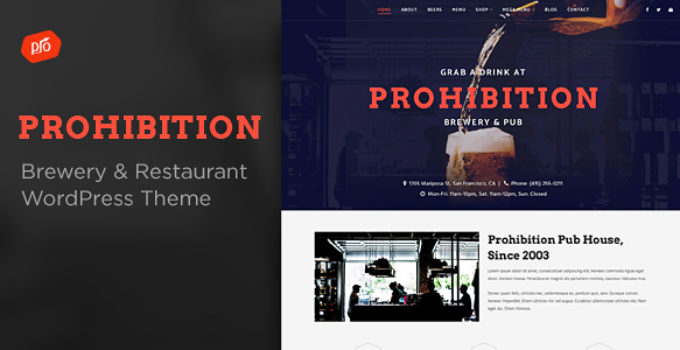 Prohibition - Brewery & Restaurant Theme
