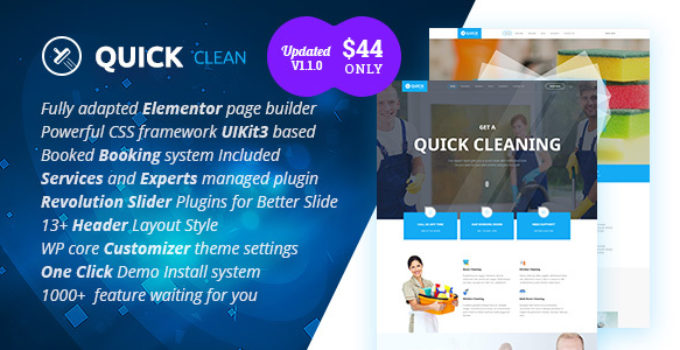 Quick - Cleaning Service WordPress Theme