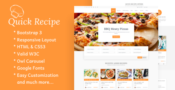 Quick Recipe - Food & Recipes WordPress Theme