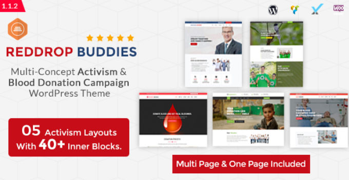 Reddrop Buddies – Multi-Concept Activism & Blood Donation Campaign WordPress Theme