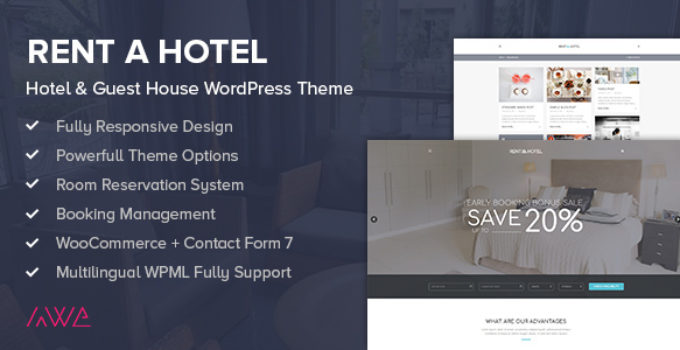 Rent a Hotel - Hotel & Guest House WordPress Theme