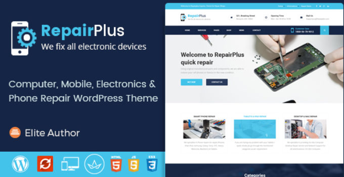 Repair Plus - Computer, Mobile, Electronics and Phone Repair WordPress Theme