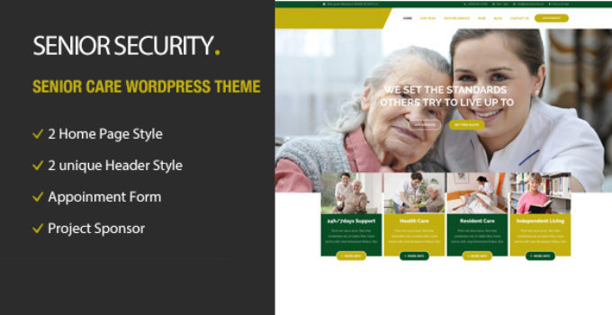 Senior Security - Senior Care WordPress Theme