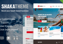 Shaka - A beach business WordPress theme for water sport and activity schools. Surf, kayak and more.