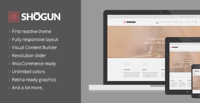 Shogun - the First Reactive WordPress Theme