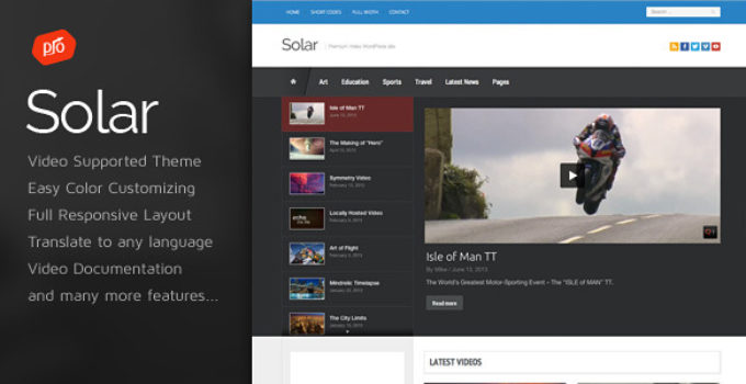 Solar - Video WordPress Theme