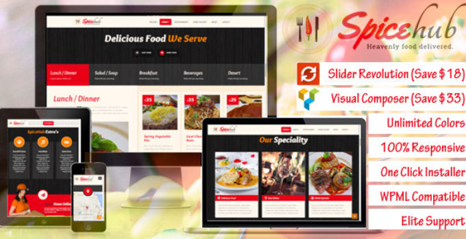 SpiceHub - Restaurant / Cafe / Bar WordPress Theme