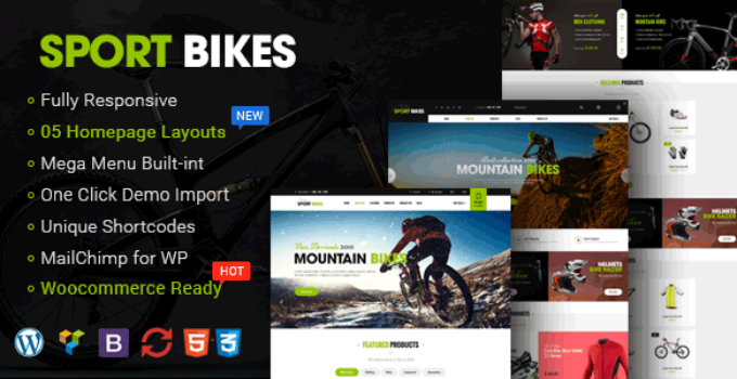 Sportbikes - Sports and Fitness Store WooCommerce WordPress Theme