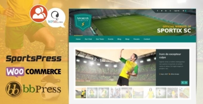 SPORTIX - WordPress SportsPress Theme for Sport Clubs