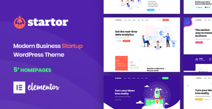 Startor - Modern Business Startup WordPress Theme