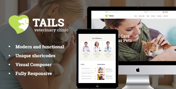 Tails | Veterinary Clinic, Pet Care & Animal WordPress Theme + Shop
