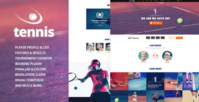 Tennis, Sport Club & Events WordPress Theme