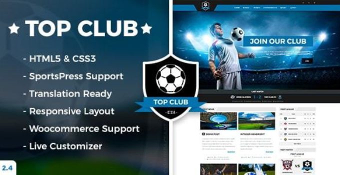 Top Club - Soccer and Football Sport Theme for WordPress