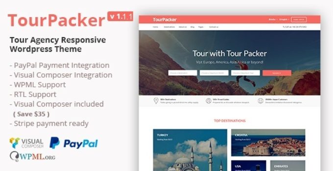 Tour Packer - Tour Agency WordPress Theme