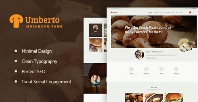 Umberto - Mushroom Farm & Organic Products Store WordPress Theme
