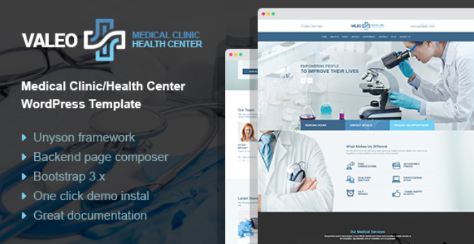 Valeo - health center, clinic and hospital WordPress Theme