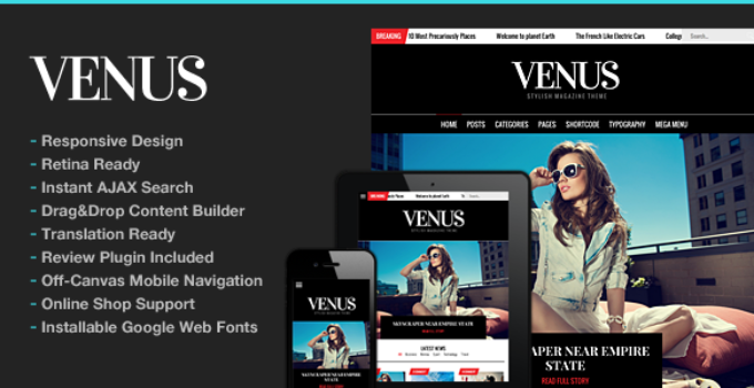 Venus | Responsive News Magazine Blog Theme