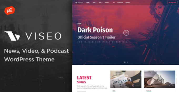 Viseo - News, Video, & Podcast Theme