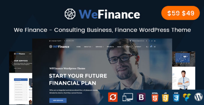 We Finance - Consulting Business, Finance WordPress Theme