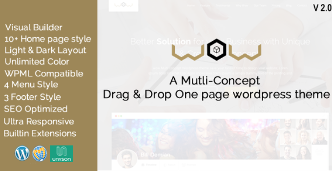 Wow Multi Concept One Page WordPress Theme