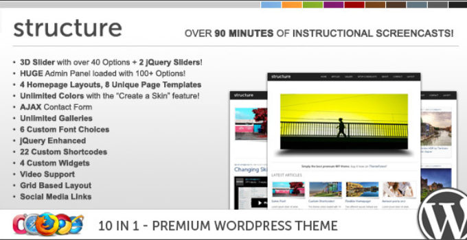 WP Structure 10 in 1 Premium Wordpress Theme