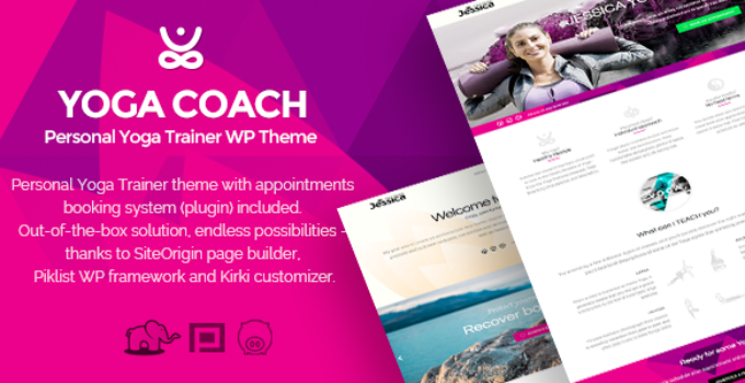 Yoga Coach - personal yoga trainer WP theme (with booking system)