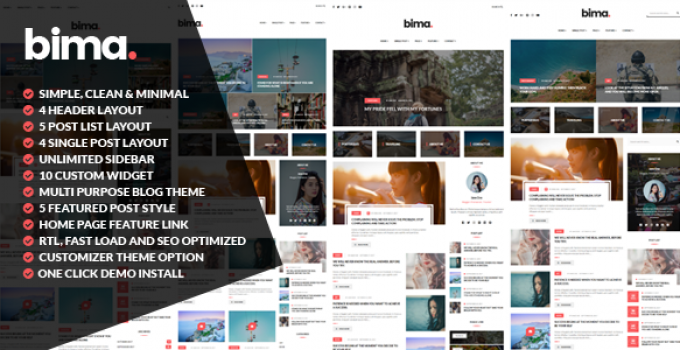 Bima - Modern & Clean WordPress Blog Theme