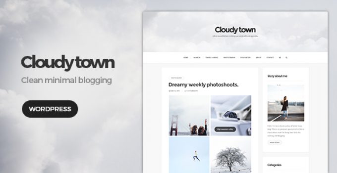 Cloudy Town - Clean Minimal Blog Theme